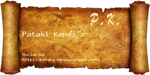Pataki Kenéz névjegykártya